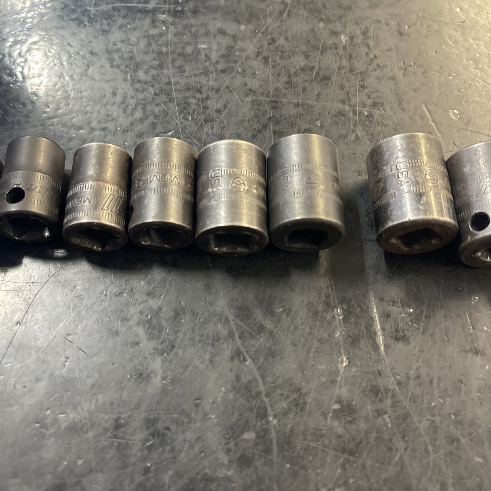 Snap-On 13 Pcs 3/8″ Dr 6pt Deep Impact Sockets 8-19mm + 24mm Missing 18 & 20