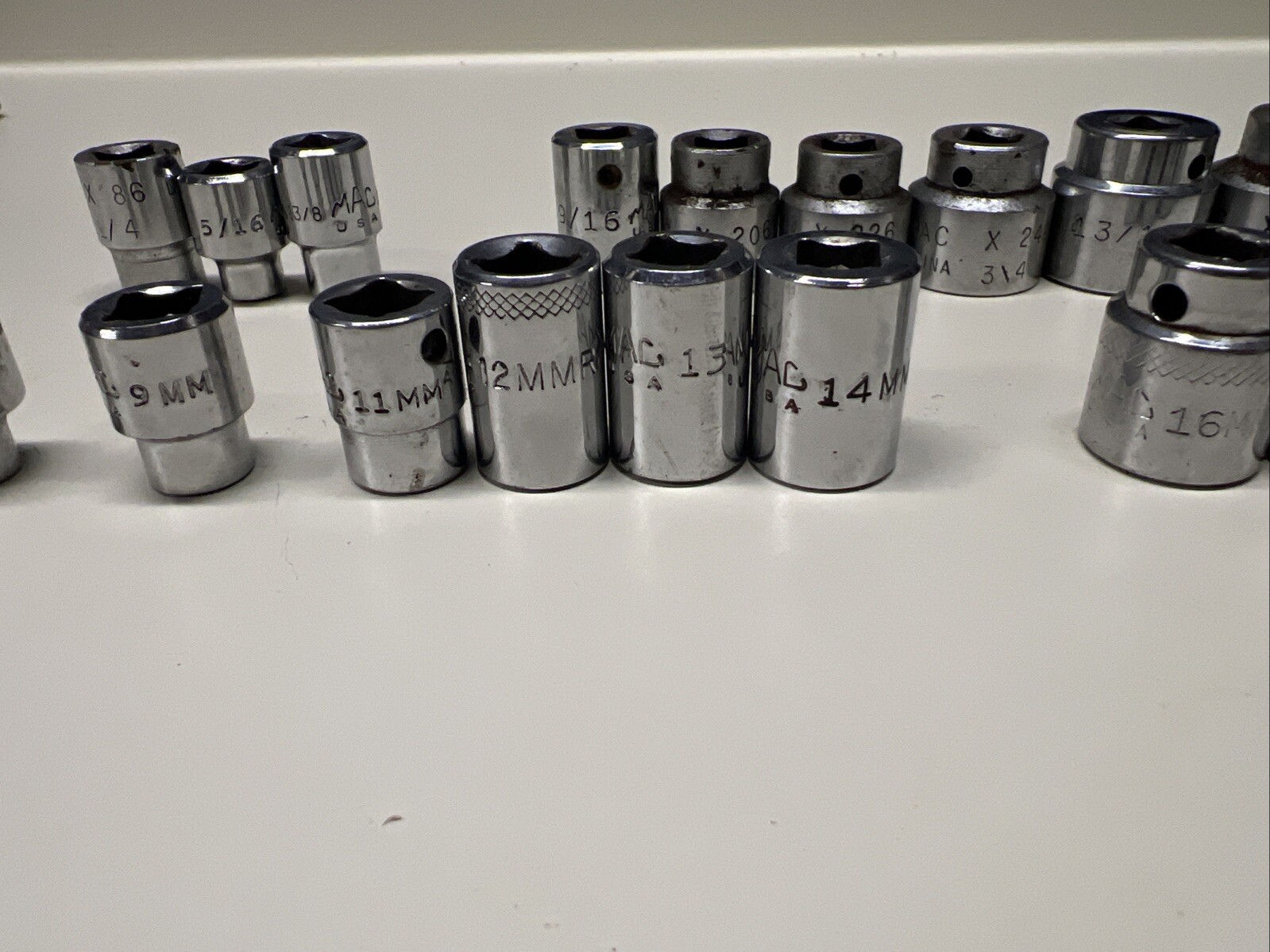 Mac X Series 3/8″ Drive Shallow Metric & SAE Sets 6-19MM & 1/4″-15/16″ USA #7E1