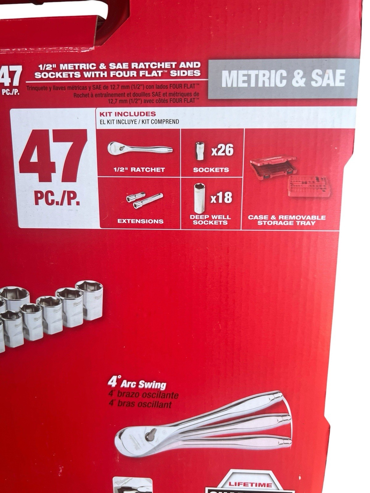 🚗 Milwaukee 48-22-9010 47 Piece SAE And Metric 1/2″ Drive Socket Set NEW