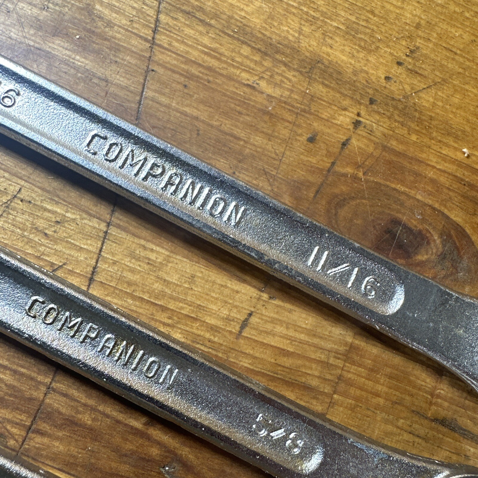 Vintage Sears Companion USA Combination Wrench Set 6 Pc. SAE 3/8-11/16 Inch