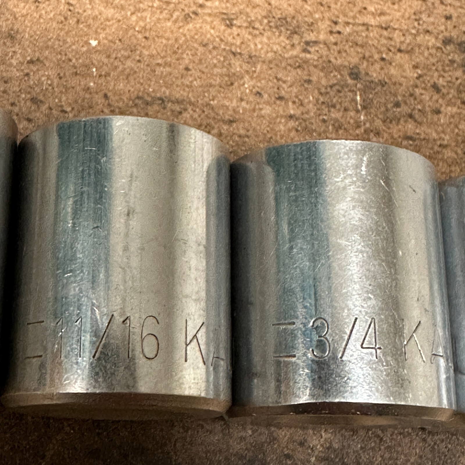 VTG KAL USA 1/2″ Dr 12 Pt Socket Set of 8 3/8 7/16 9/16 5/8 11/16 3/4 13/16 7/8