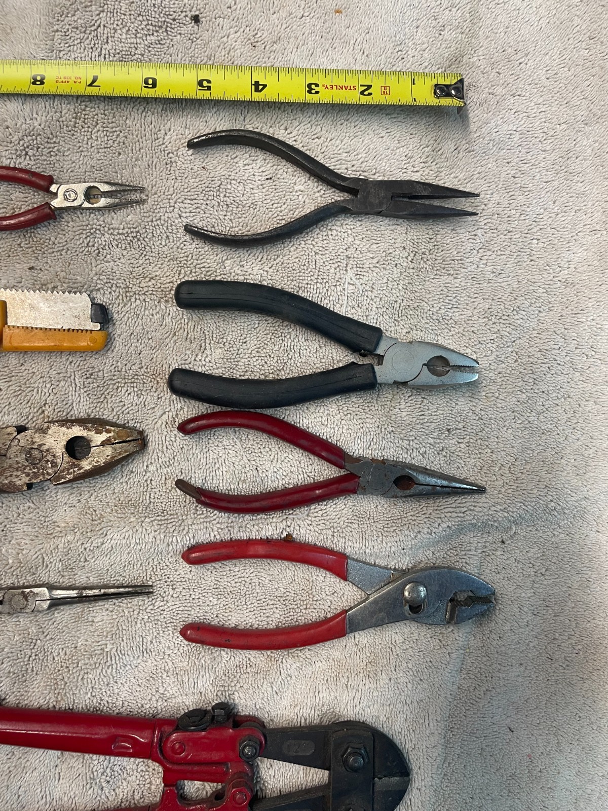 Mixed Hand Tool Lot – Pliers, Snips, Bolt Cutters, Scissors & More (11 Tools)