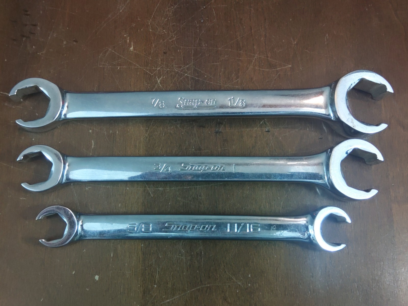 Snap On SAE Line Flare Nut Wrench Set 3 Pc 5/8 to 1-1/8 USA RXFS – Owner’s Marks