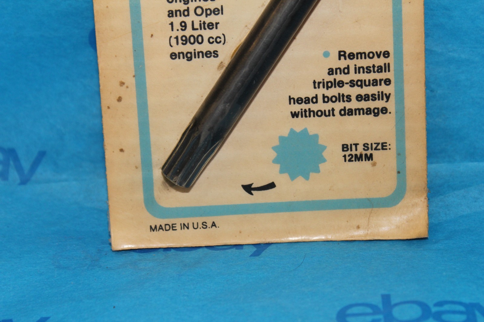 Vintage NOS OTC 7016 Tripple Square Metric Head Bolt Bit Pinto Opel 1900CC 2000C