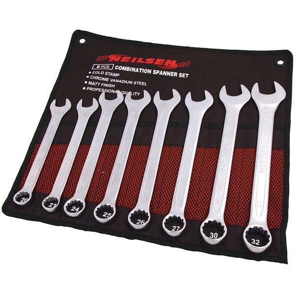 8PC SPANNER SET LARGE COMBINATION METRIC 20mm – 32mm Ring Open Ended Tool CT0324