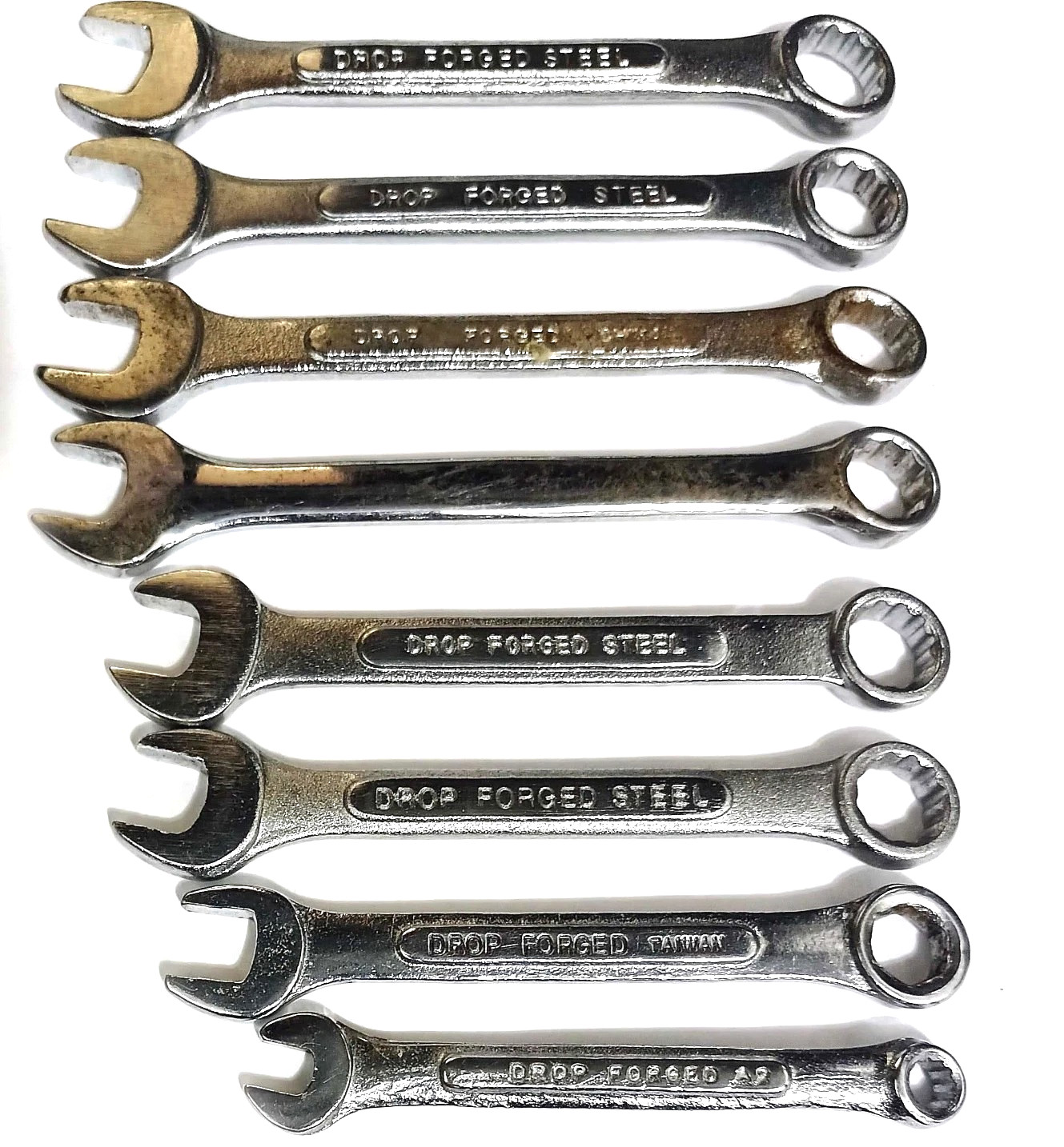 Mixed Lot of Forged Steel Combo12 point Wrench SAE 1/2 5/8 7/16 3/8 1/4 & Metric