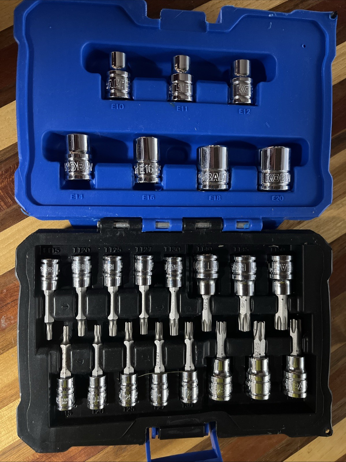 Kobalt Socket Set 573358 1/4” And 3/8” tamperproof bit, star, Ex Star sockets
