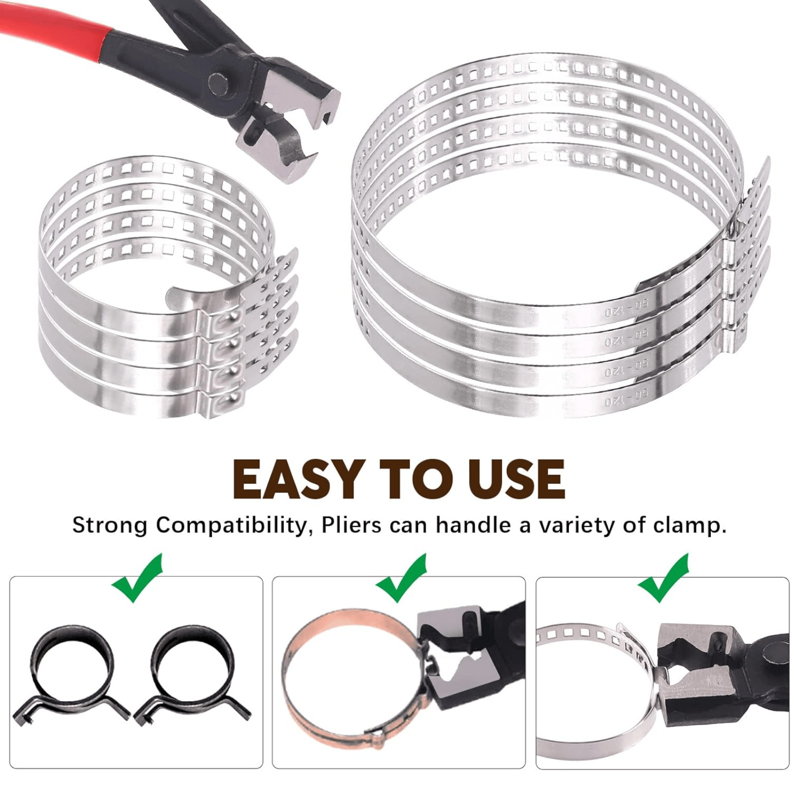 Wokape 9Pcs Hose Clamp Pliers with CV Boot Clamp Kit Stainless Steel Automotive
