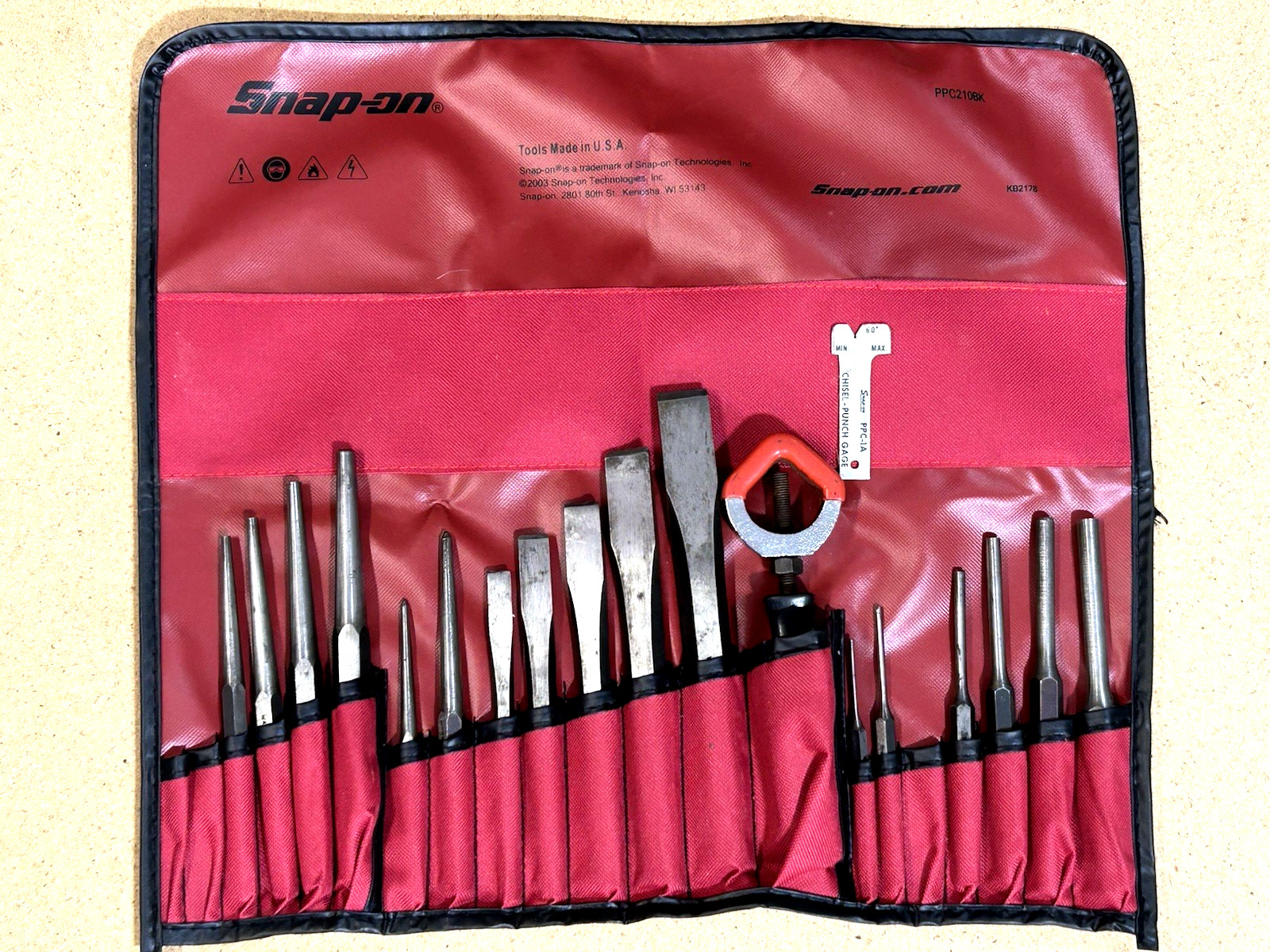 Snap on Tools Set PPC210A Set Punch and Chisel Set 19 from original 22pcs set