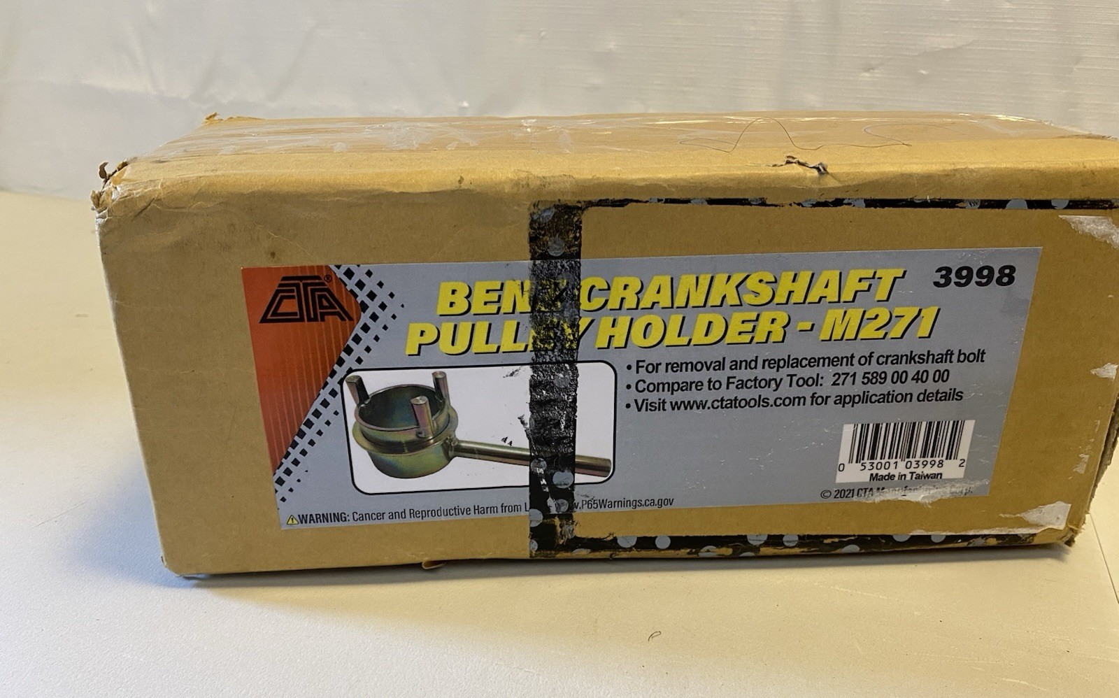 New Benz Crankshaft Pulley Holder CTA Tools M271 Open Box 3998 Made In USA