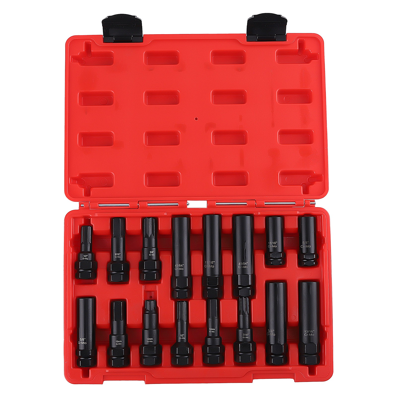 16 Locking Lug Nut Master Key Set Wheel Lock Tire Lug Removal SKT Tool Kit