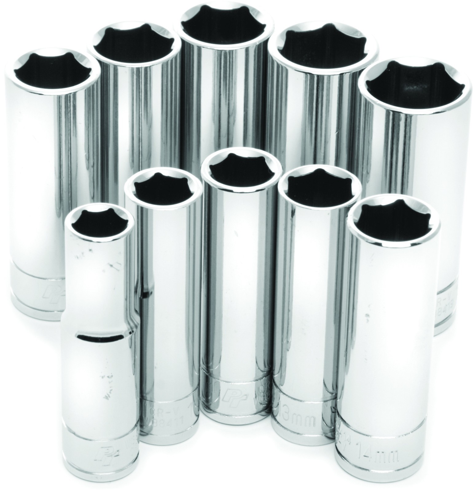 PERFORMANCE TOOL 10 PC 3/8″ MET SOCKET SET DEEP