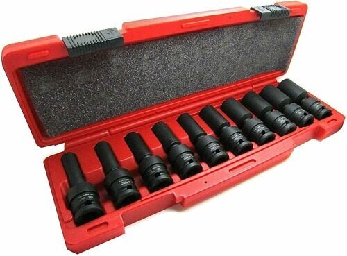 20 Pc 1/2″ Drive Socket Universal Swivel Impact CR Molybdenum Standard & Metric