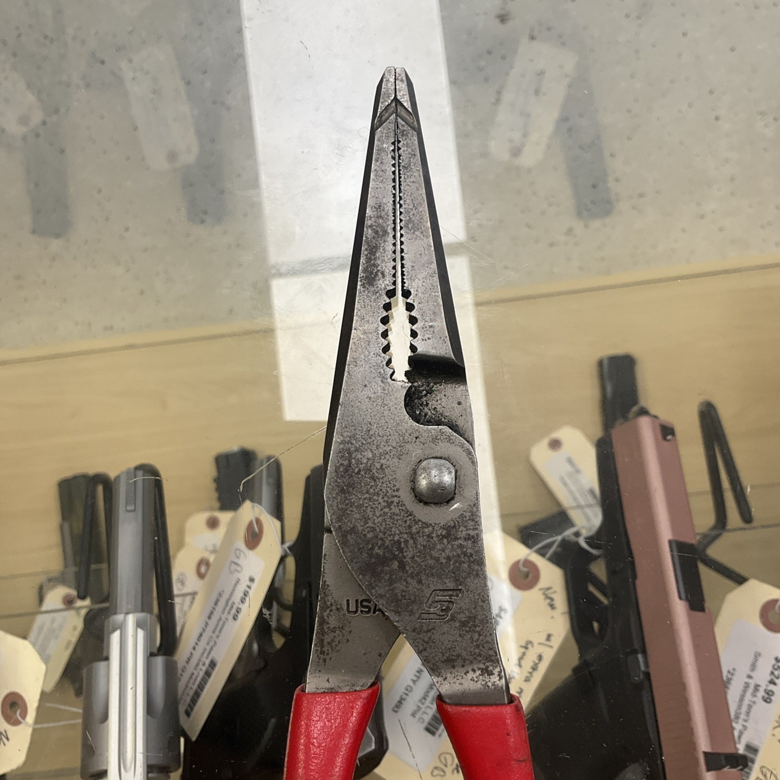Snap On Tools BLACK 9″ Soft Grip Long Nose Slip Joint Pliers LN47ACF 238182