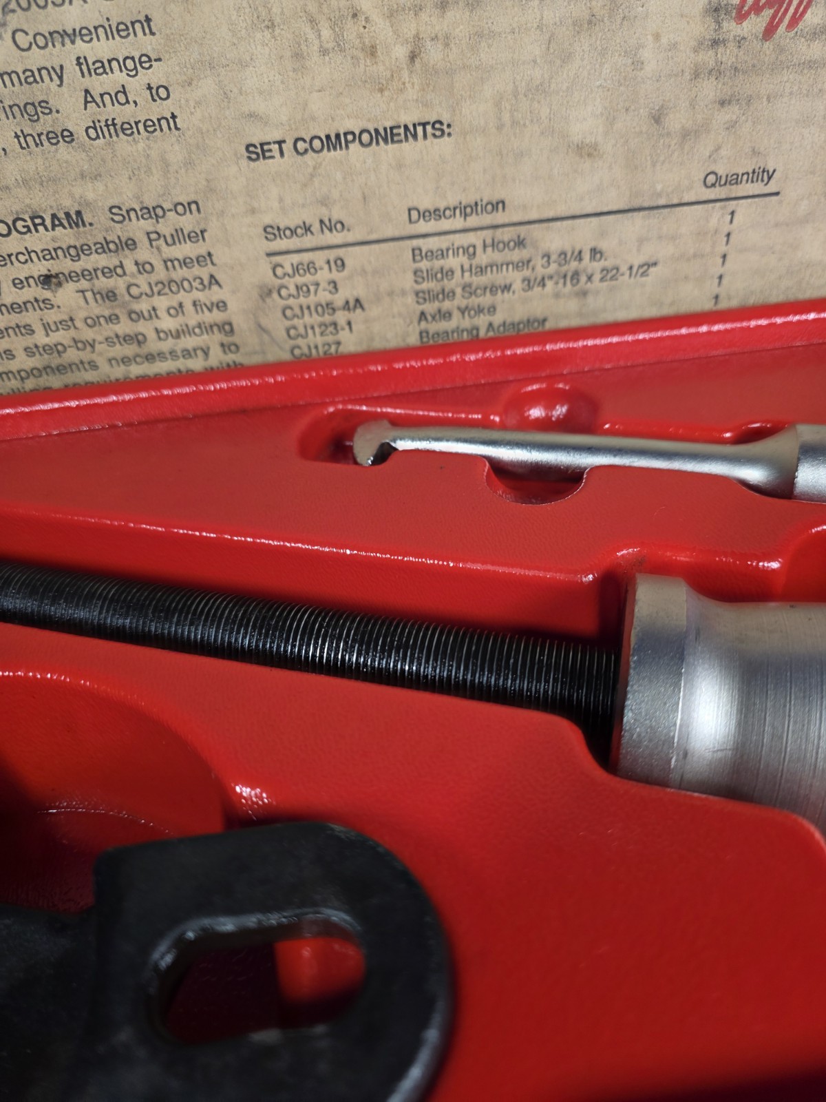 Snap-on Tools CJ2003A 7-Piece Rear Axle Slide Hammer Puller Set