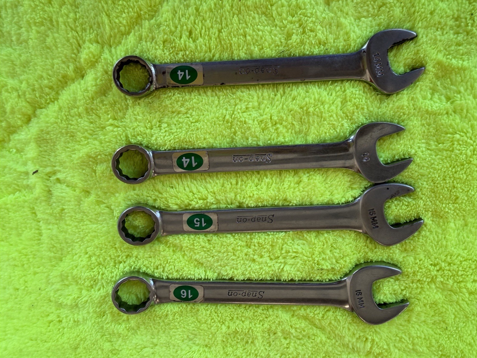 Snap-on 7 Pc Metric + Small mixed Combination Wrench Set