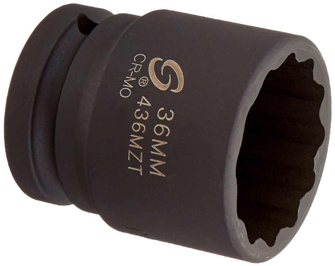 Sunex 436mzt 3/4inch Drive 36mm 12point Thin Wall Impact Socket