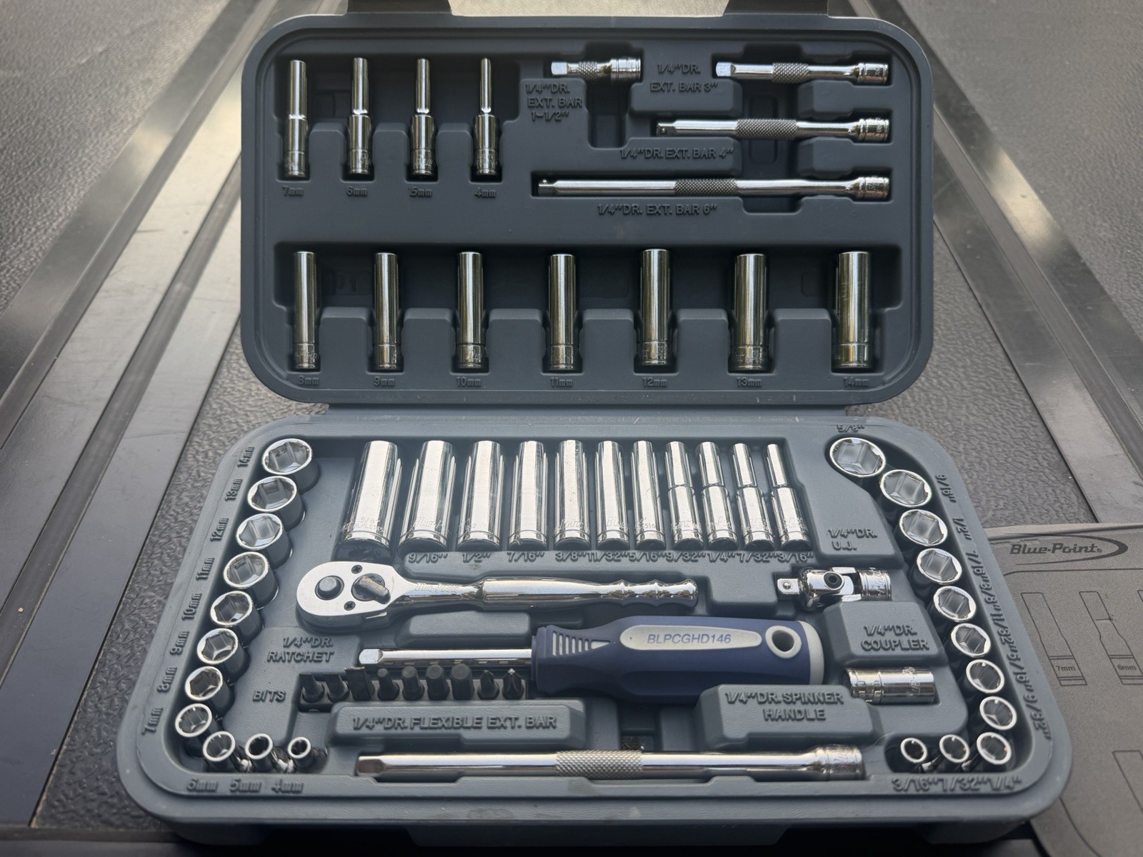 Blue-Point BLPGSS1462 General Service Set 62 PC, 1/4″ Drive, SAE/Metric