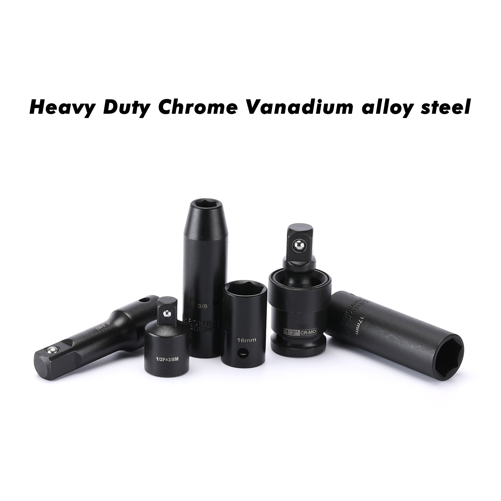 1/2″ 70 Pieces Impact Socket Master Set, SAE & Metric from 5/16″-1-1/4″, 8-24mm