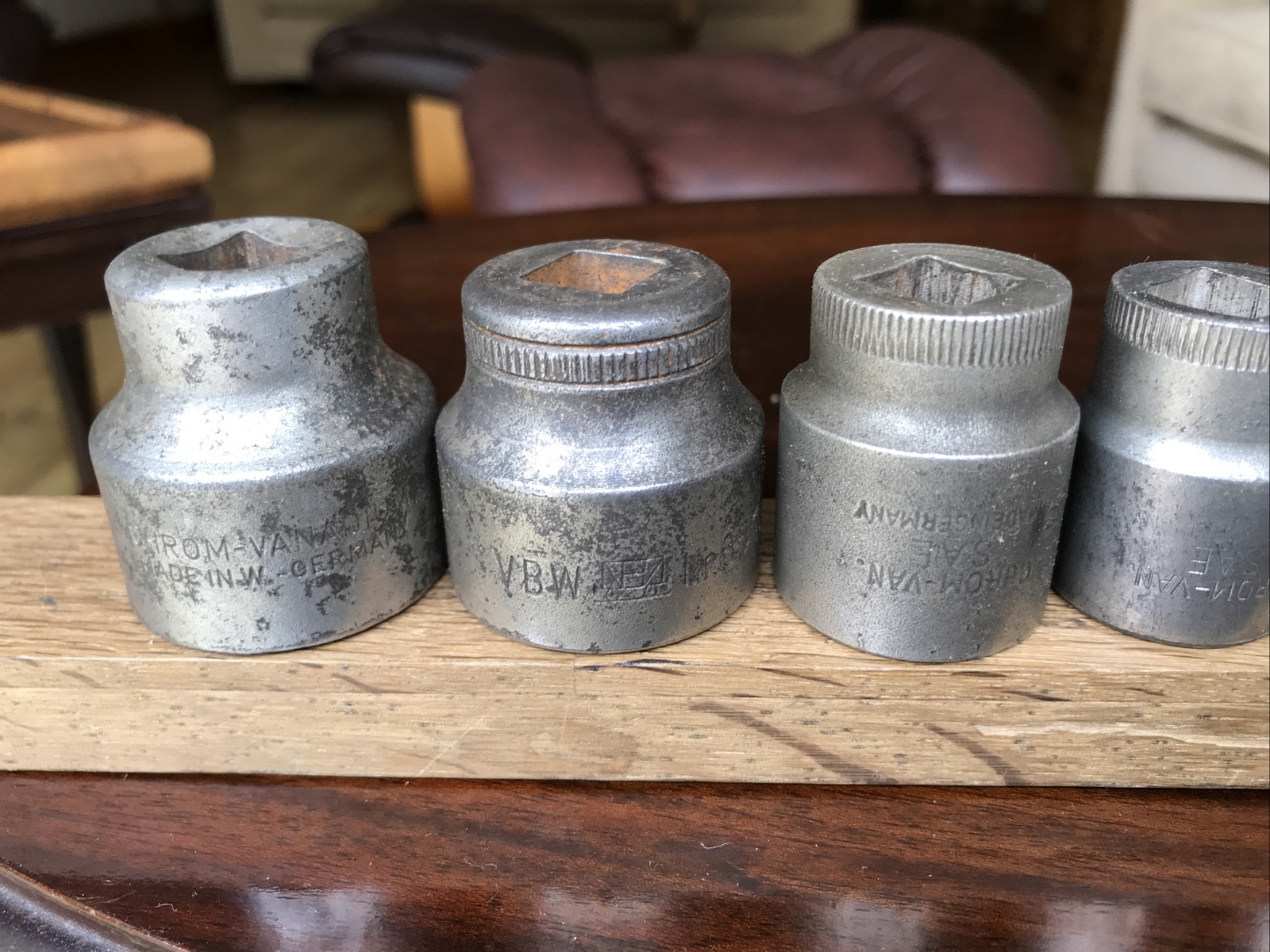 Job Lot Off 10 German Sockets 1-3/16”To 7/16” AF With 1/2” Drive.