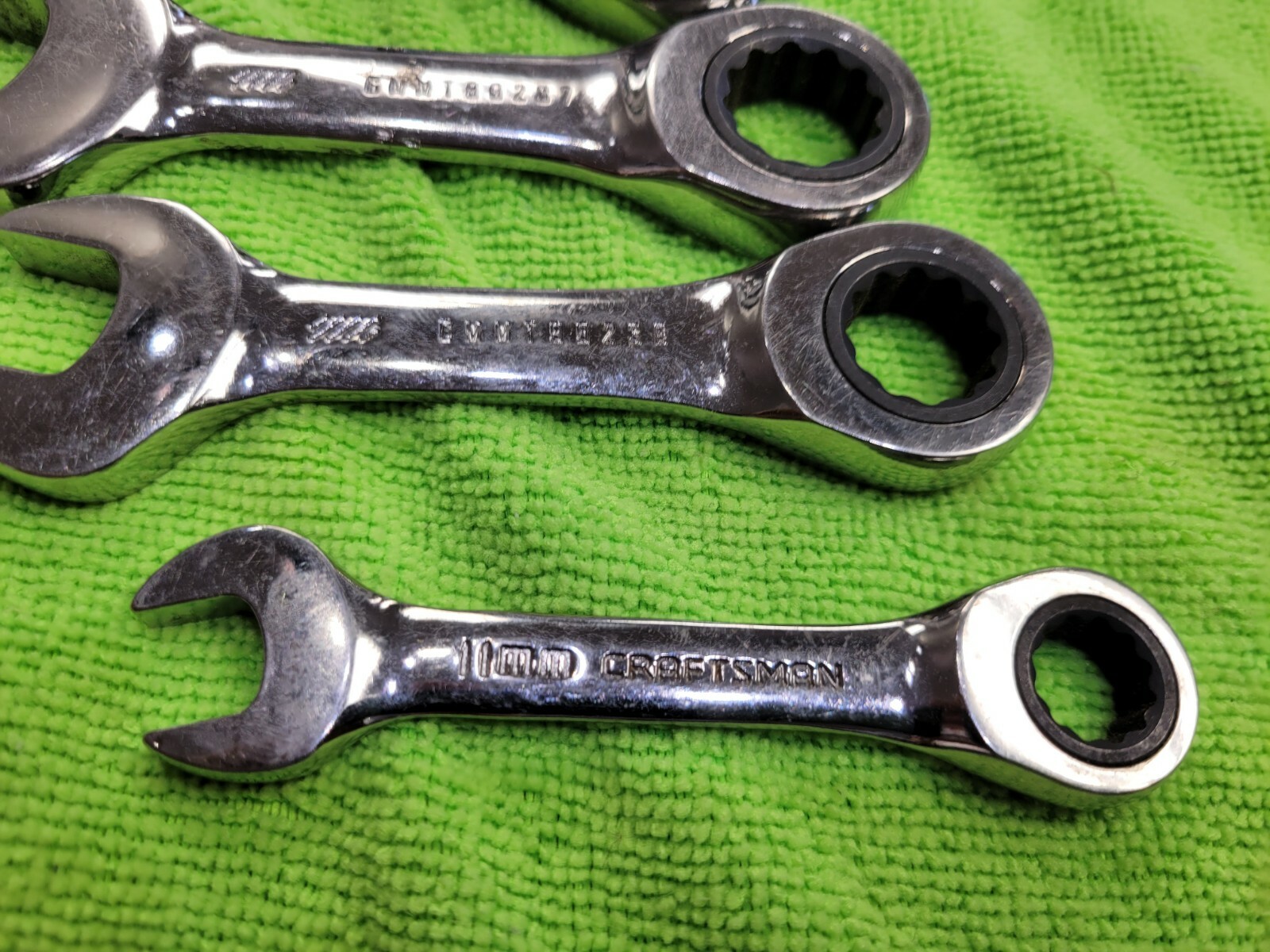 Craftsman 10mm 11mm 15mm 17mm 18mm Stubby Ratchet Wrench Cmmt set of five