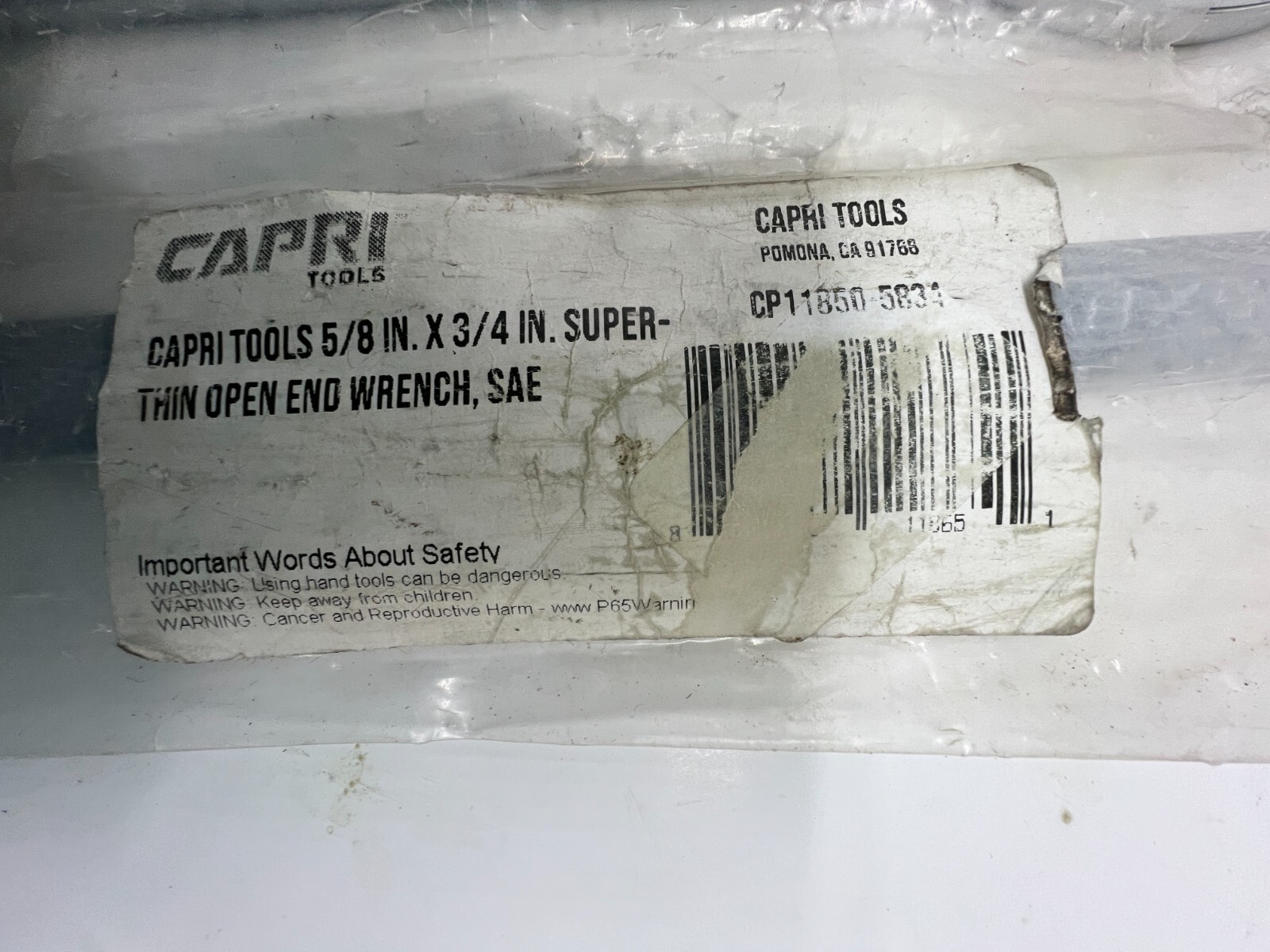 (QTY 3) Capri Tools 5/8″ X 3/4″ Super-Thin Open End Wrench SAE CPI11850-5831