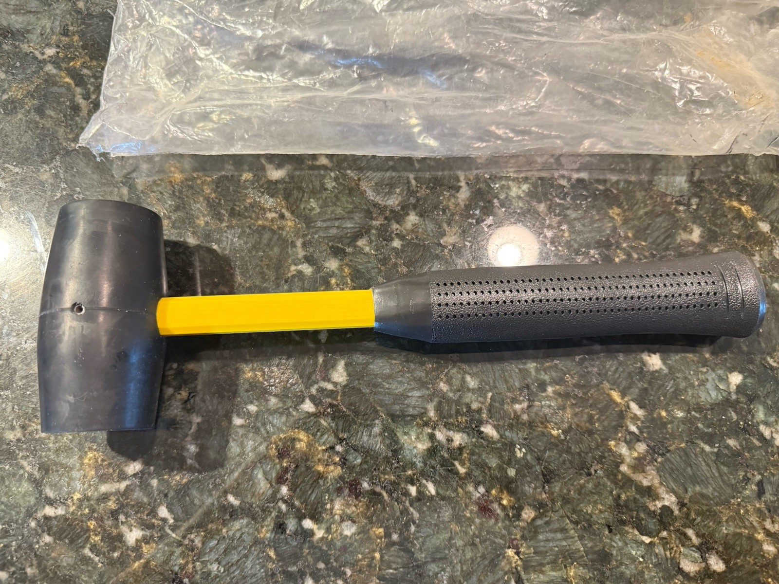 NOS Nupla 1LB 16oz Heavy Duty USA! Rubber Mallet Hammer 12” Fiberglass Handle U2