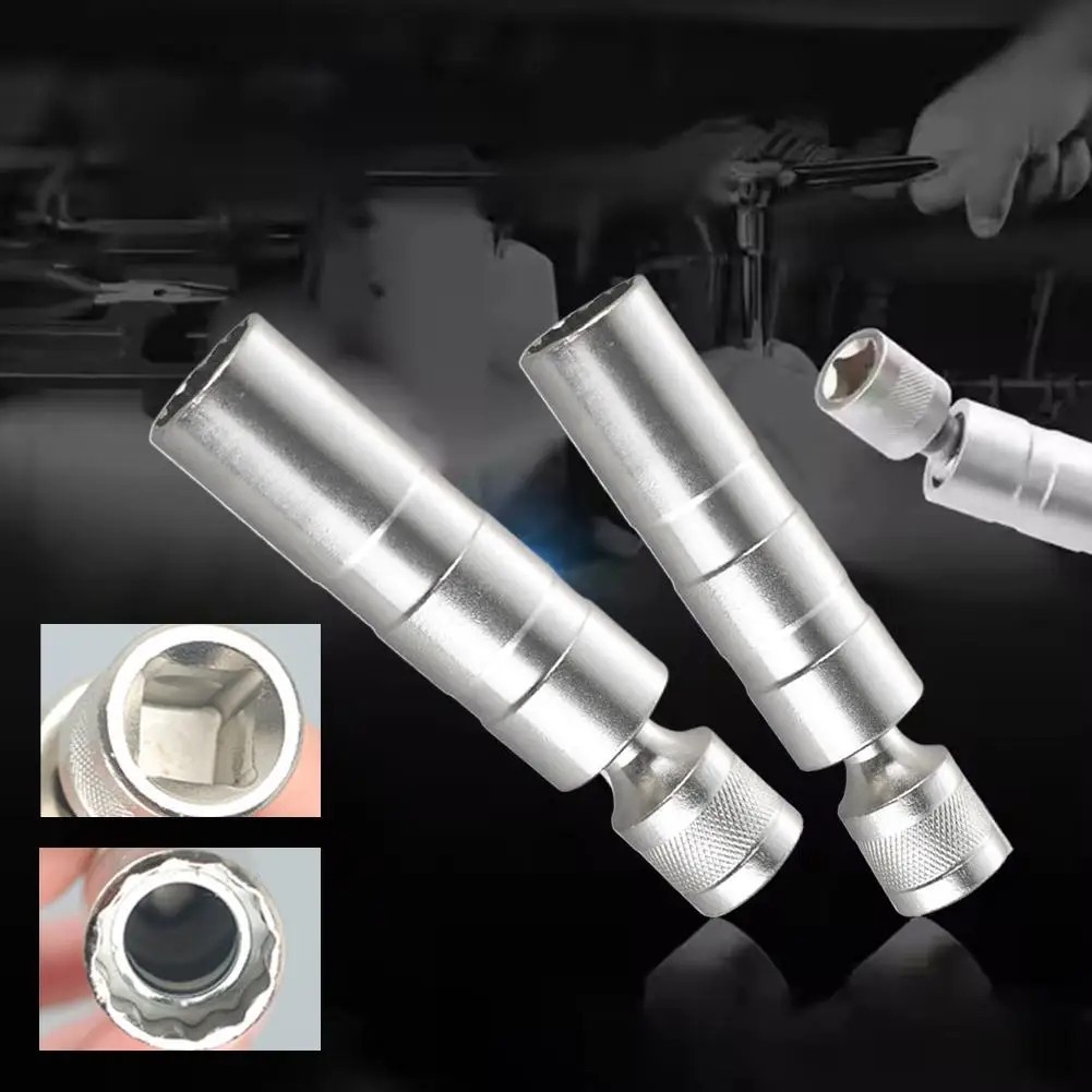 10PCS 3/8″Drive Magnetic Spark Plug Socket Set 6PT&12PT Extension Bar CR-V Steel