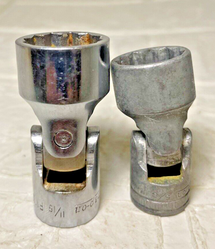 LOT OF 2 SNAP ON 3/8″» SWIVEL SOCKETS 11/16 FVU 22, & 5/8” F20