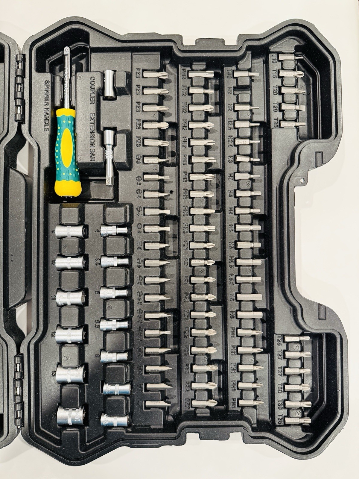 115pcs Professional Socket Wrench Tool Set, Durable Ratchet Wrench, 1/4″ & 1/2″