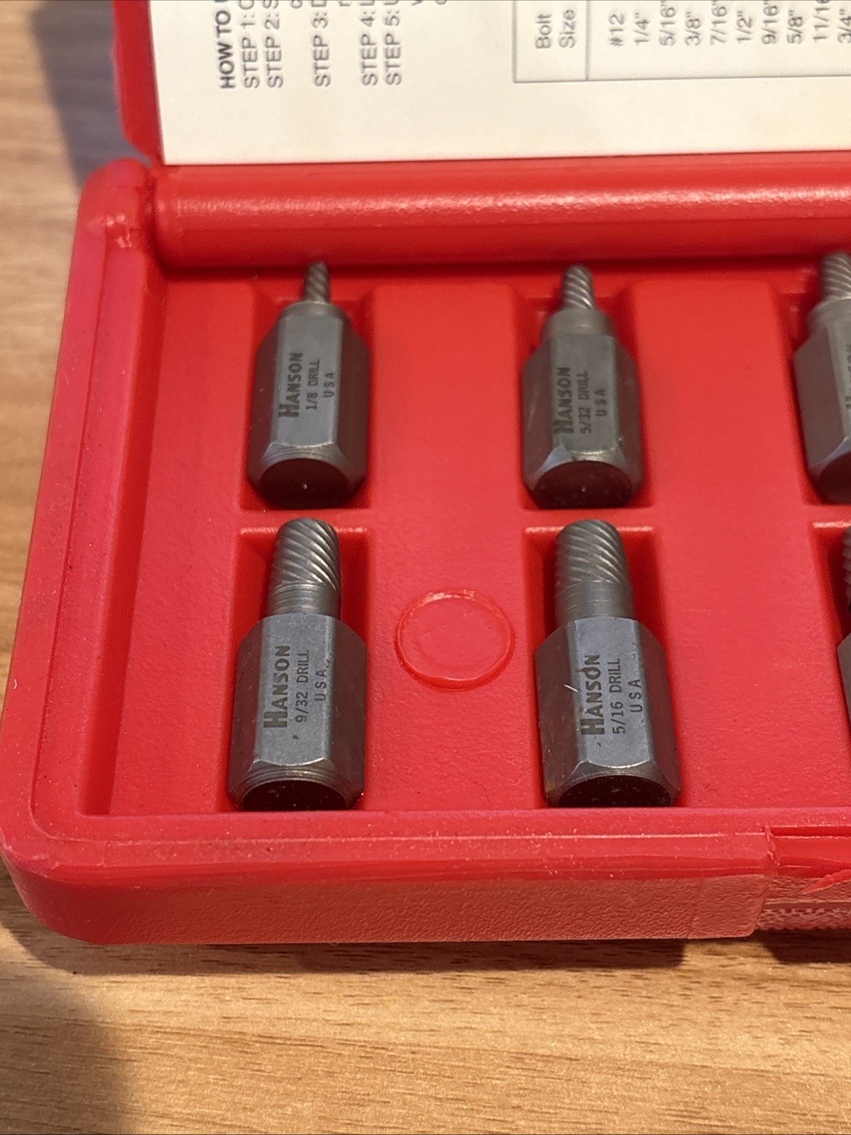 NOS Irwin Hanson USA 53226 10pc Multi-Spine Screw Extraction Set, 1/8″ to 13/32″