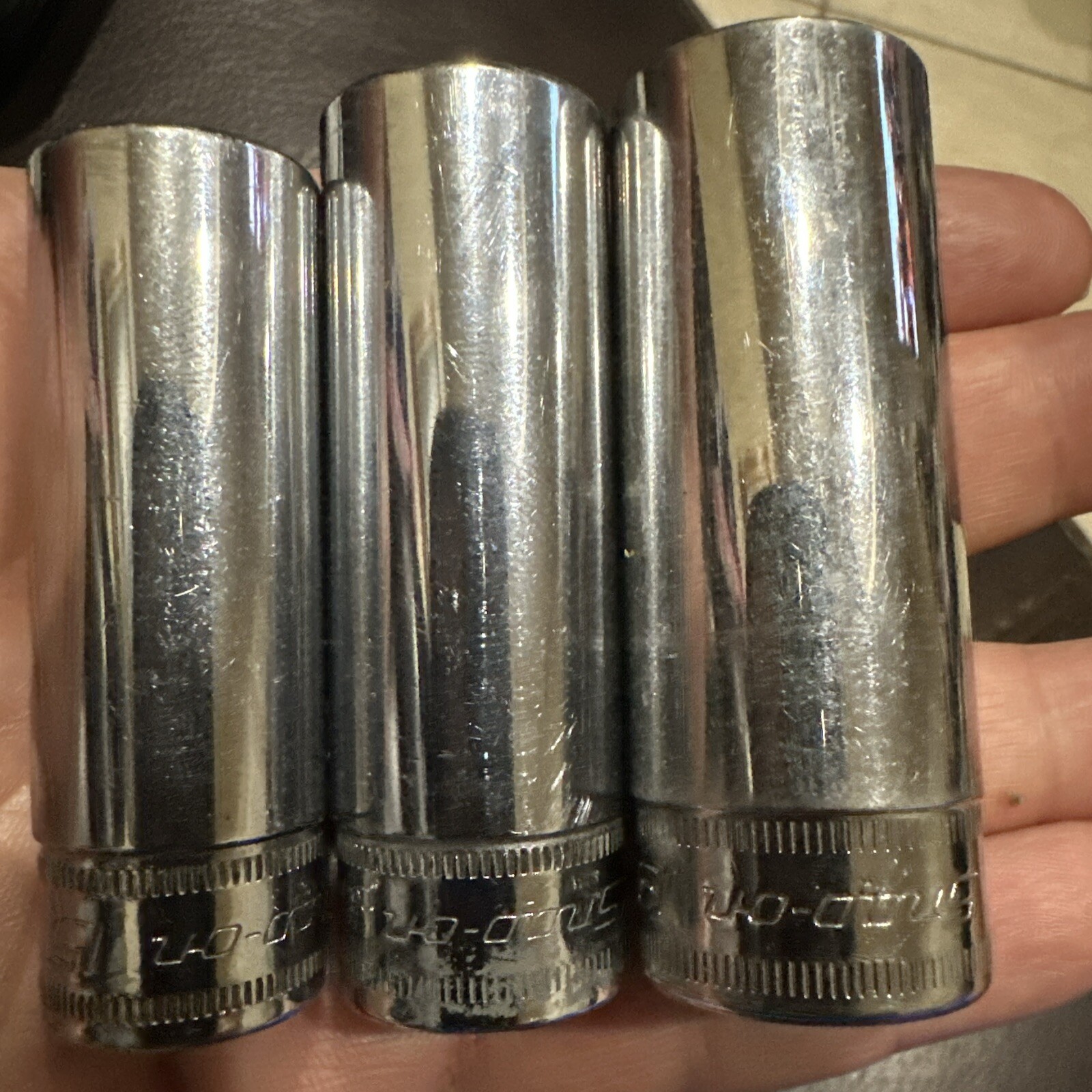 Snap-on SFSM19 SFSM17 SFSM15 Drive 19mm 17mm 15mm 6 Point Deep Socket Lot of 3