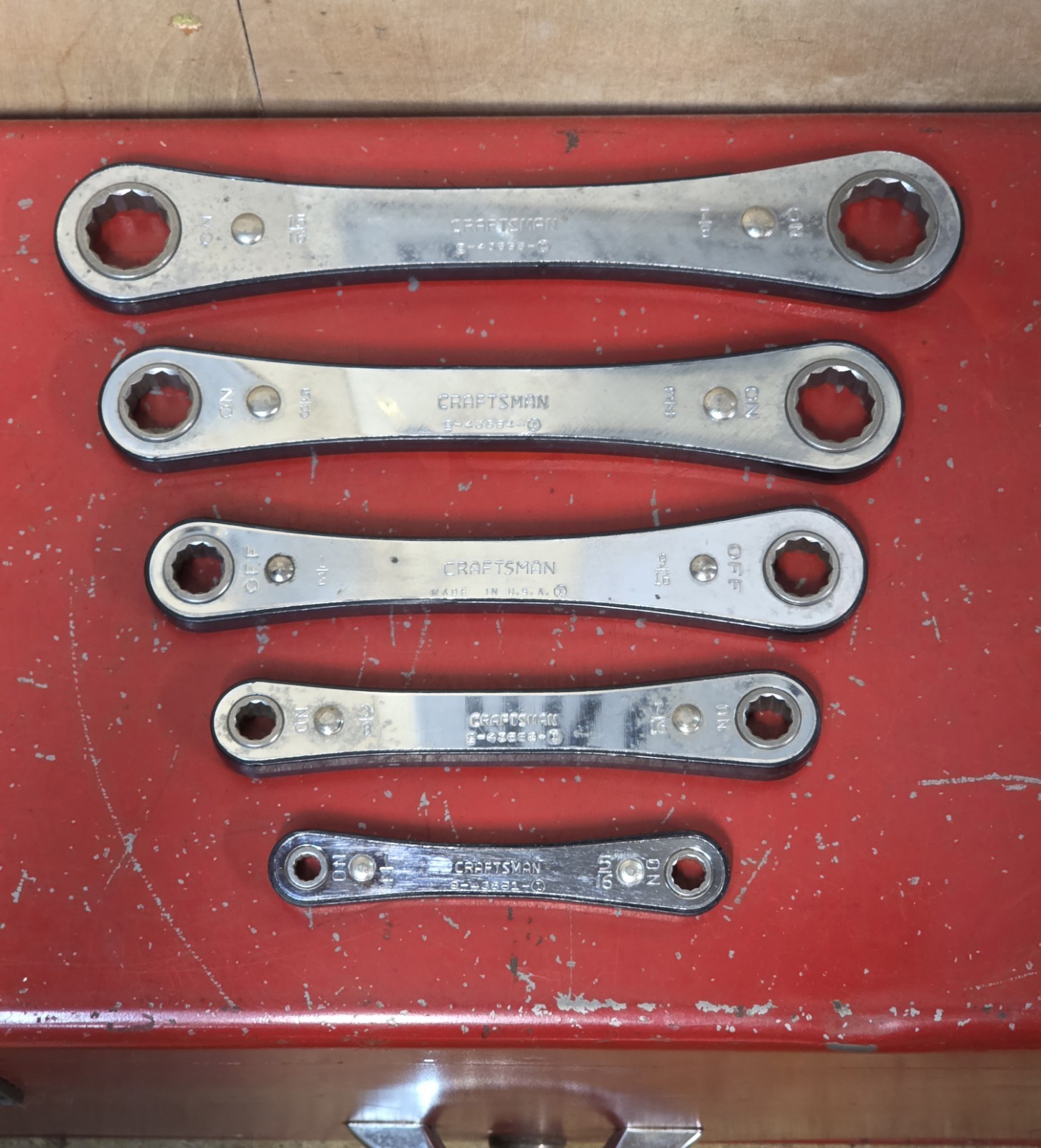 Craftsman USA 5pc. SAE Ratcheting Box End Wrench Set 1/4-5/8 3/4 7/8 15/16″ READ