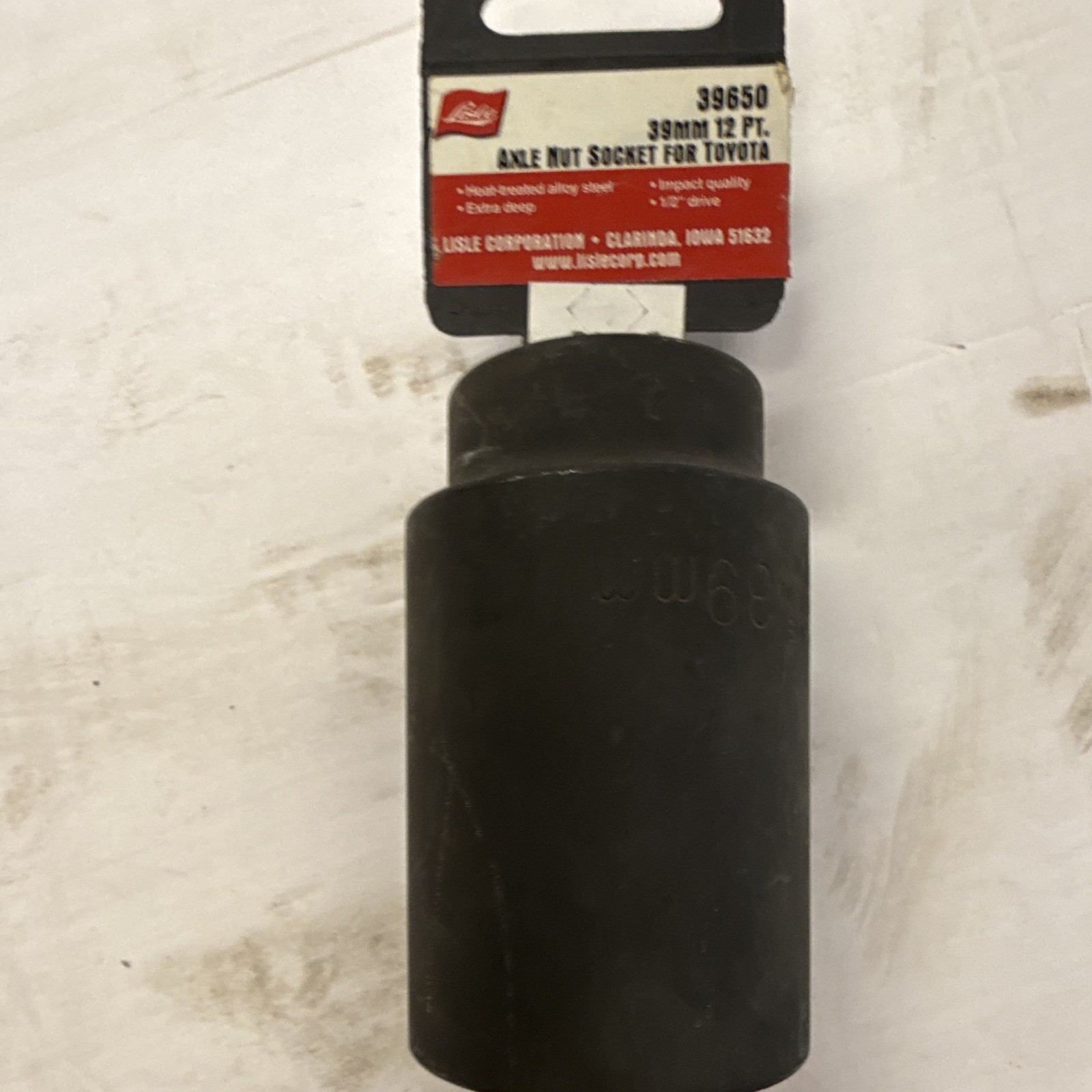 Lisle 39mm 12pt. Axle Nut Socket For Toyota 1/2” Drive Extra Deep Brand New