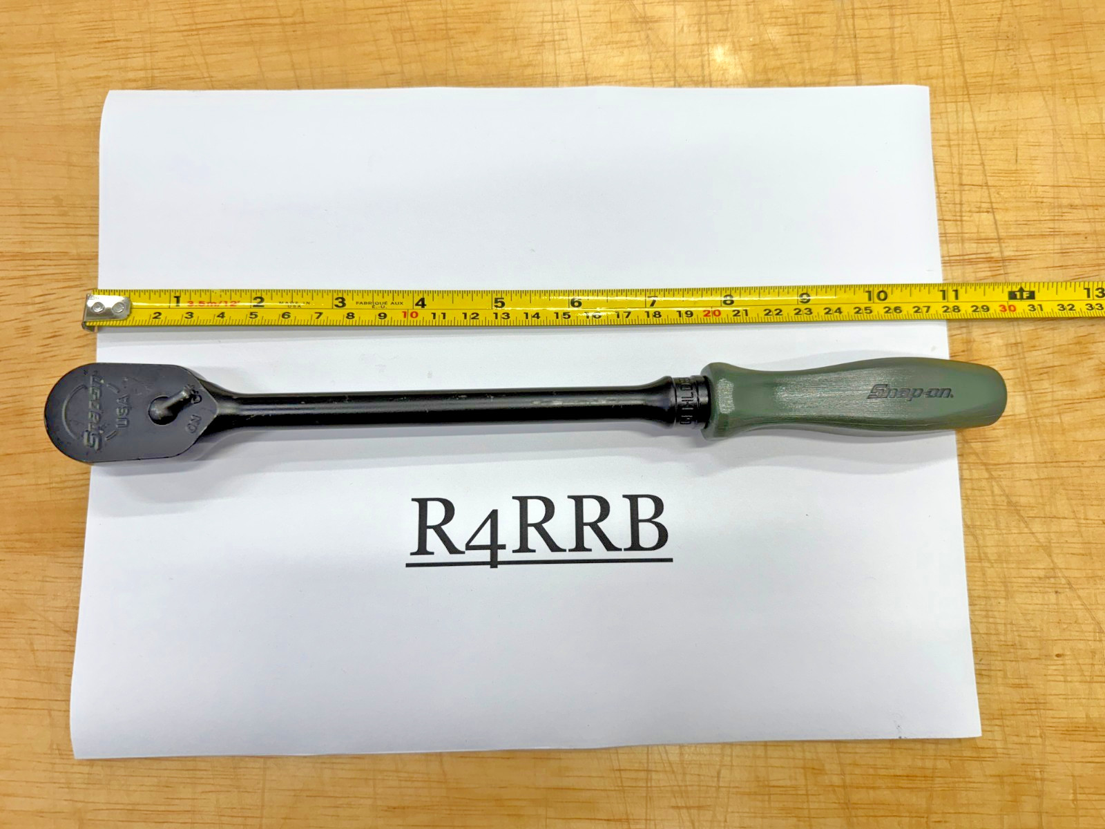 Snap-on Tools NEW COMBAT GREEN 3/8″ Drive Hard Grip Black Long Ratchet GFHLD80CG
