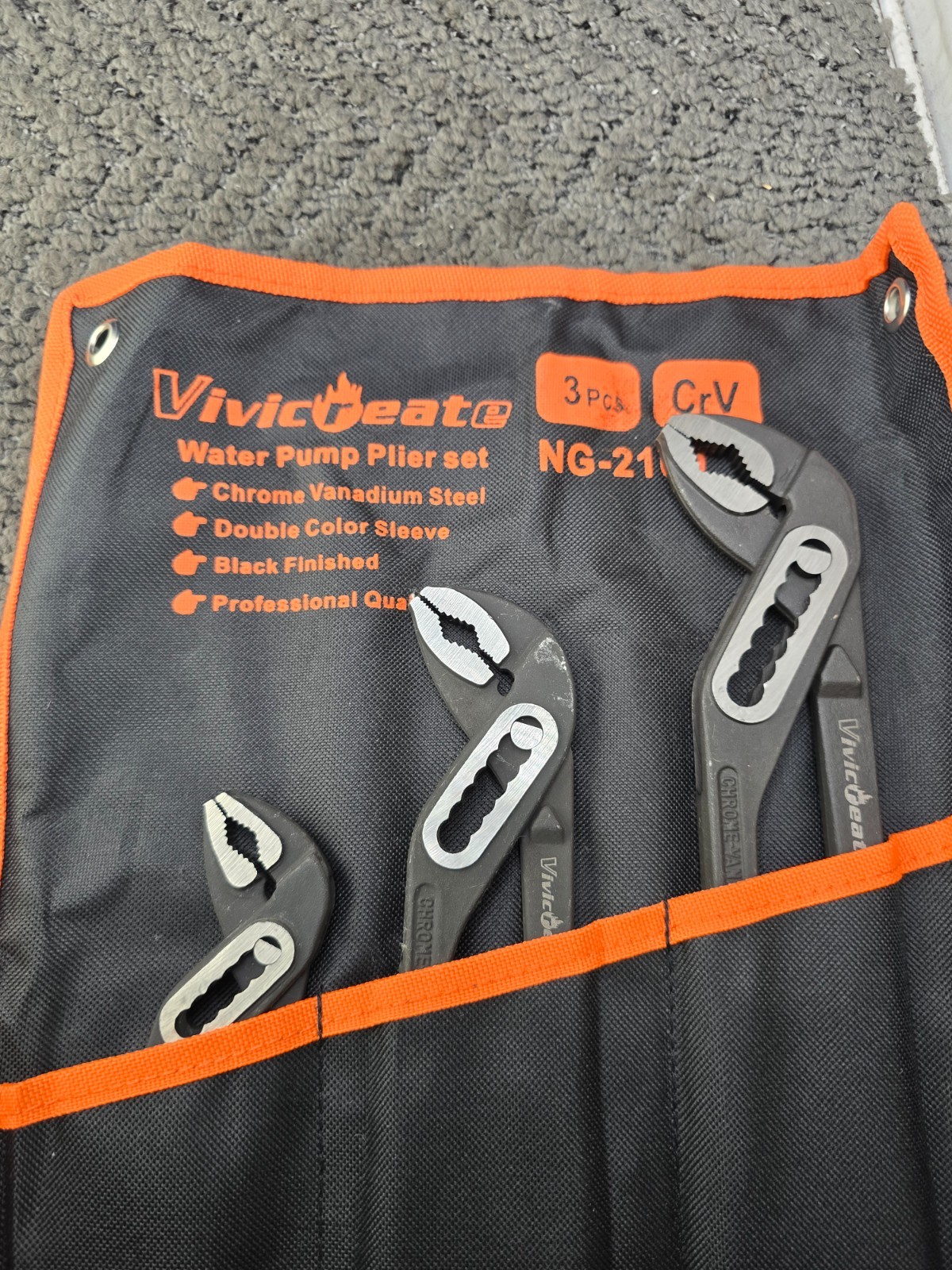 (3-Piece)Vivicreate NG-2100 Adjustable Groove Joint Water Pump Pliers 7″/10″/12″