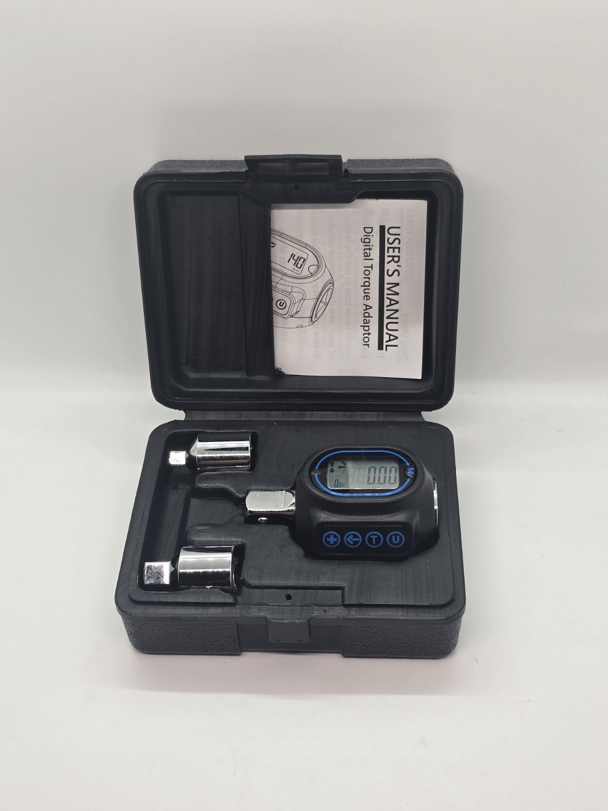 3-200 Nm Digital Display Torque Wrench Adapter 1/2 3/8 1/4 Drive Audible Alert ε