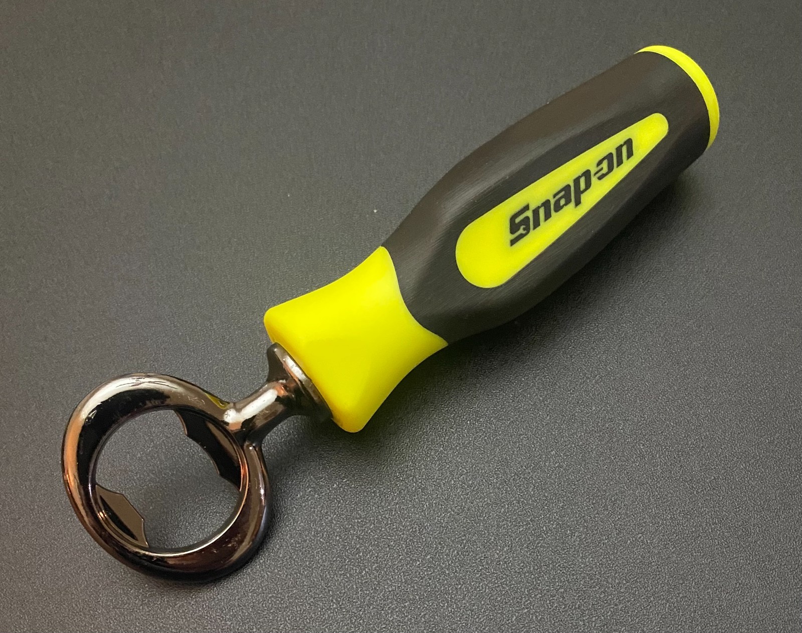 Snap-On Bottle Opener [ Seller’s Creation ] Dark Chrome Opener Hi-Vi Handle 6″
