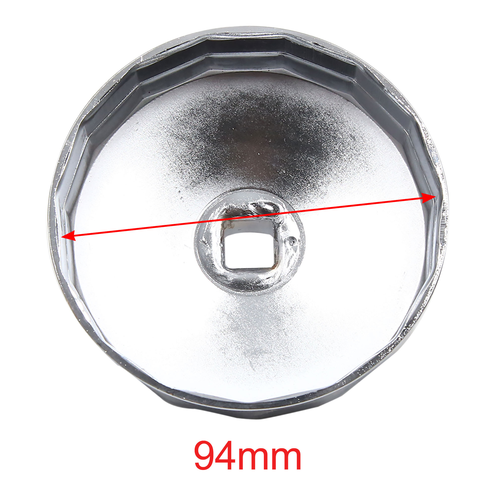 93-94mm 15 Flutes Silver Tone Metal Oil Filter Cap Wrench Socket Remover Tool