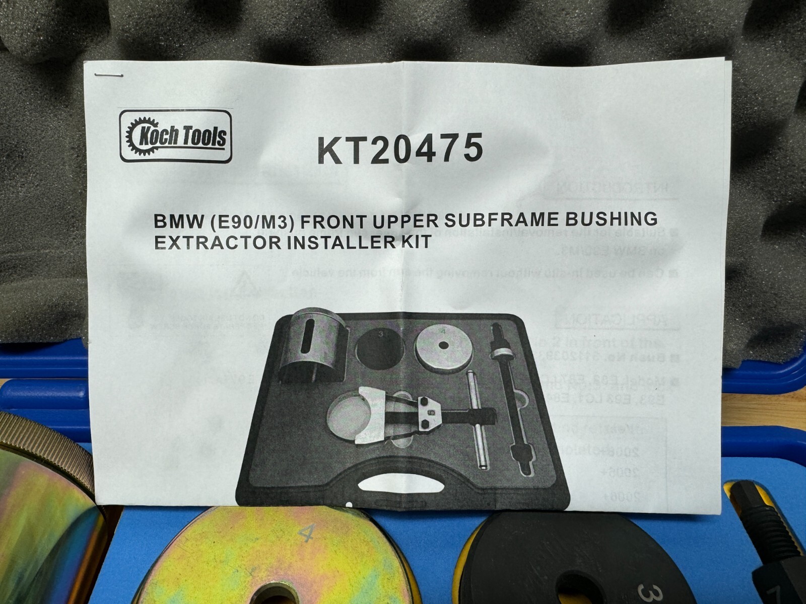 Koch Tools – BMW (E90/M3) Front Upper Sub Frame Bushing Extractor Installer Kit