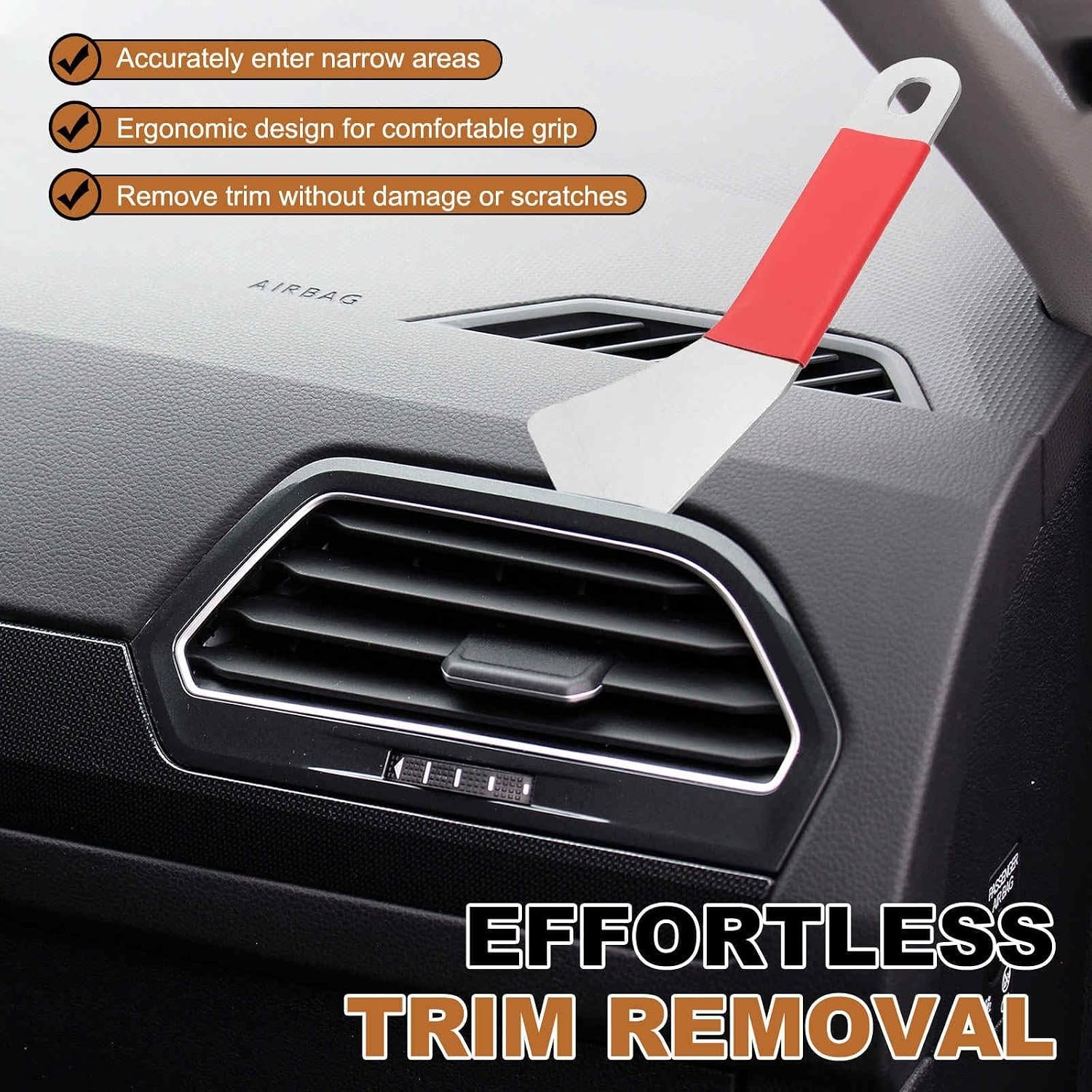 Durable Pry Bar Tool for Safe Disassembly of Car Trim and Panels – Black