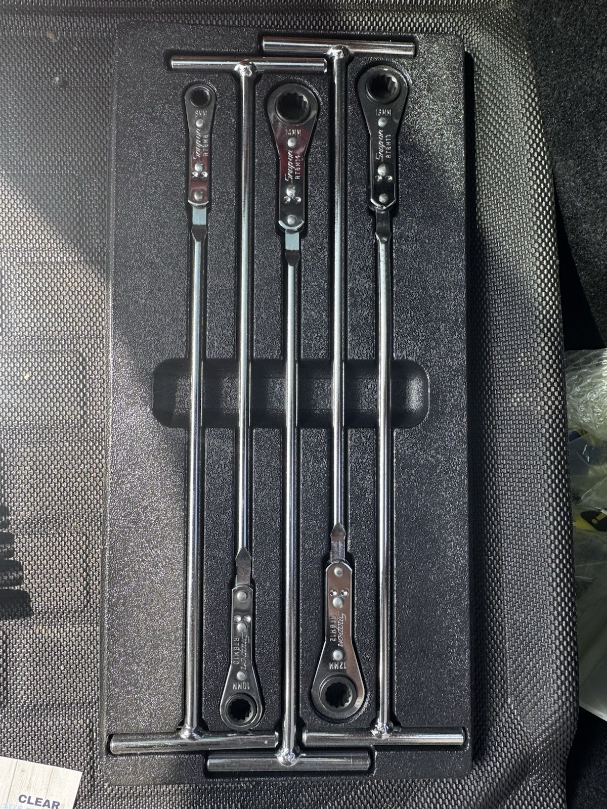 Snap On 12 Point Metric T-handle Ratcheting Wrench Set 15-19mm