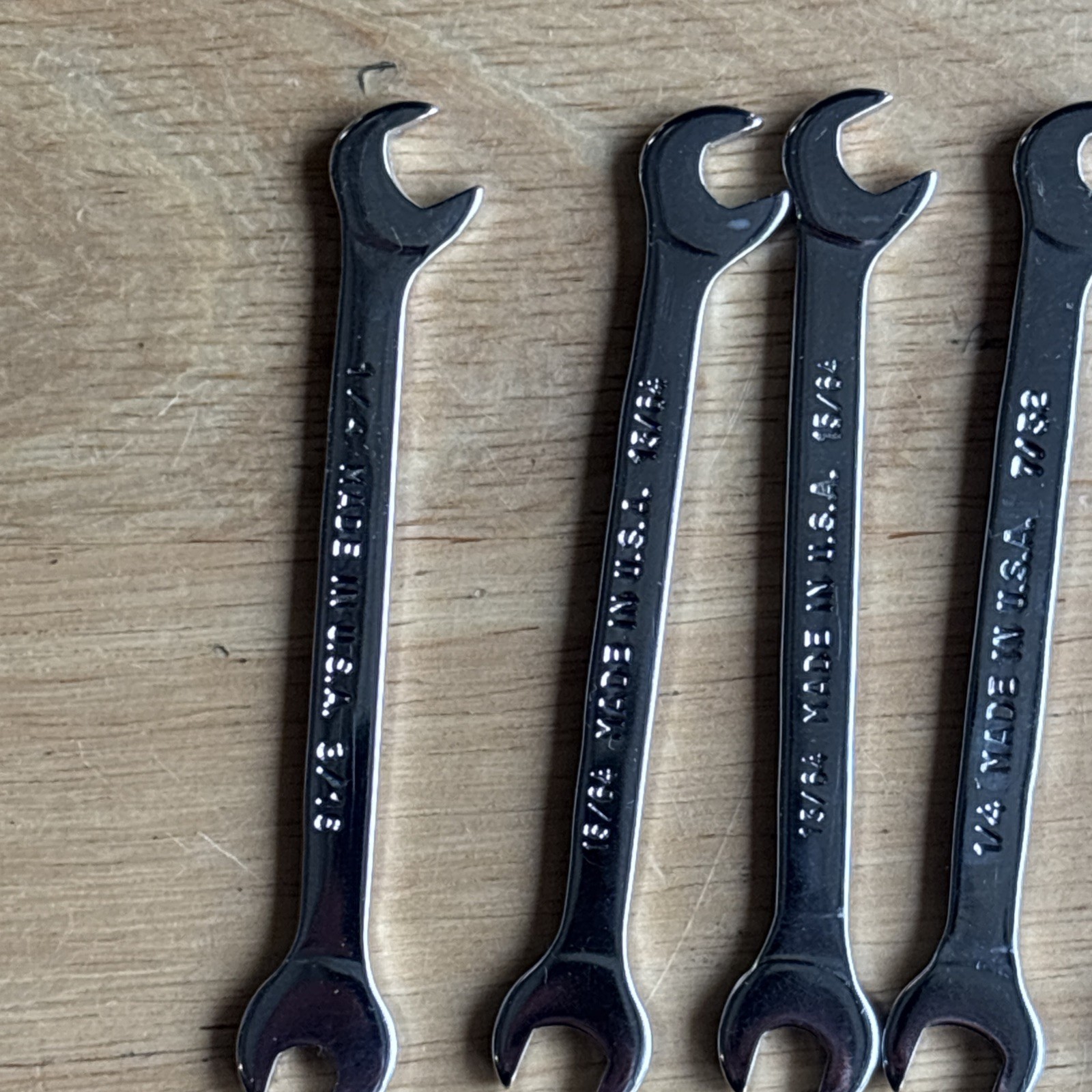 Indestro Super SAE 4 Way Angle Open End Ignition Wrench Set No. 888 Vtg USA READ
