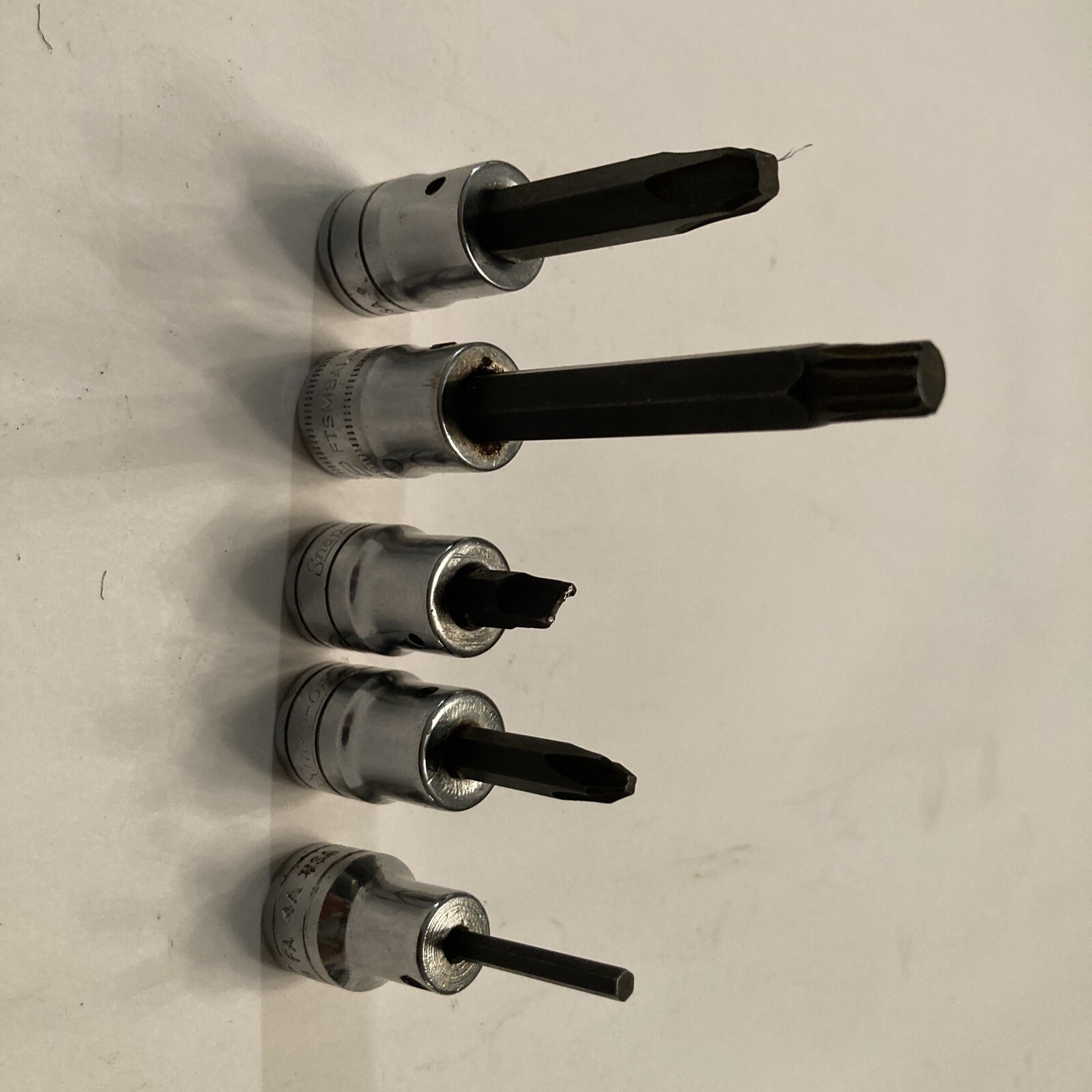 Snap on 5 Piece Misc Sockets – TORX – Allen – Philips -slotted-triple Square