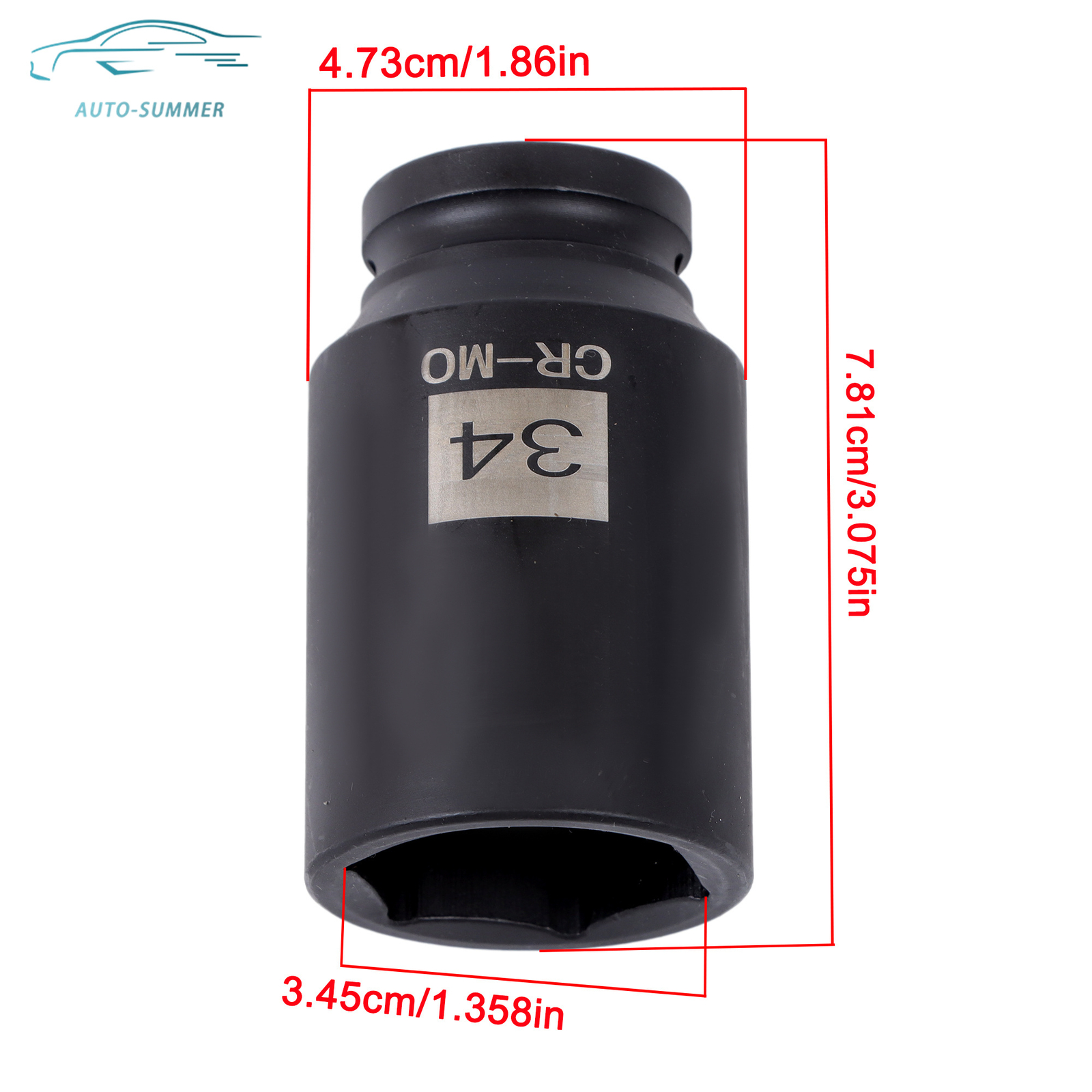 1/2″ Drive Deep Spindle Axle Nut Impact Socket Set 12 Point,30mm,32mm,34mm,36mm