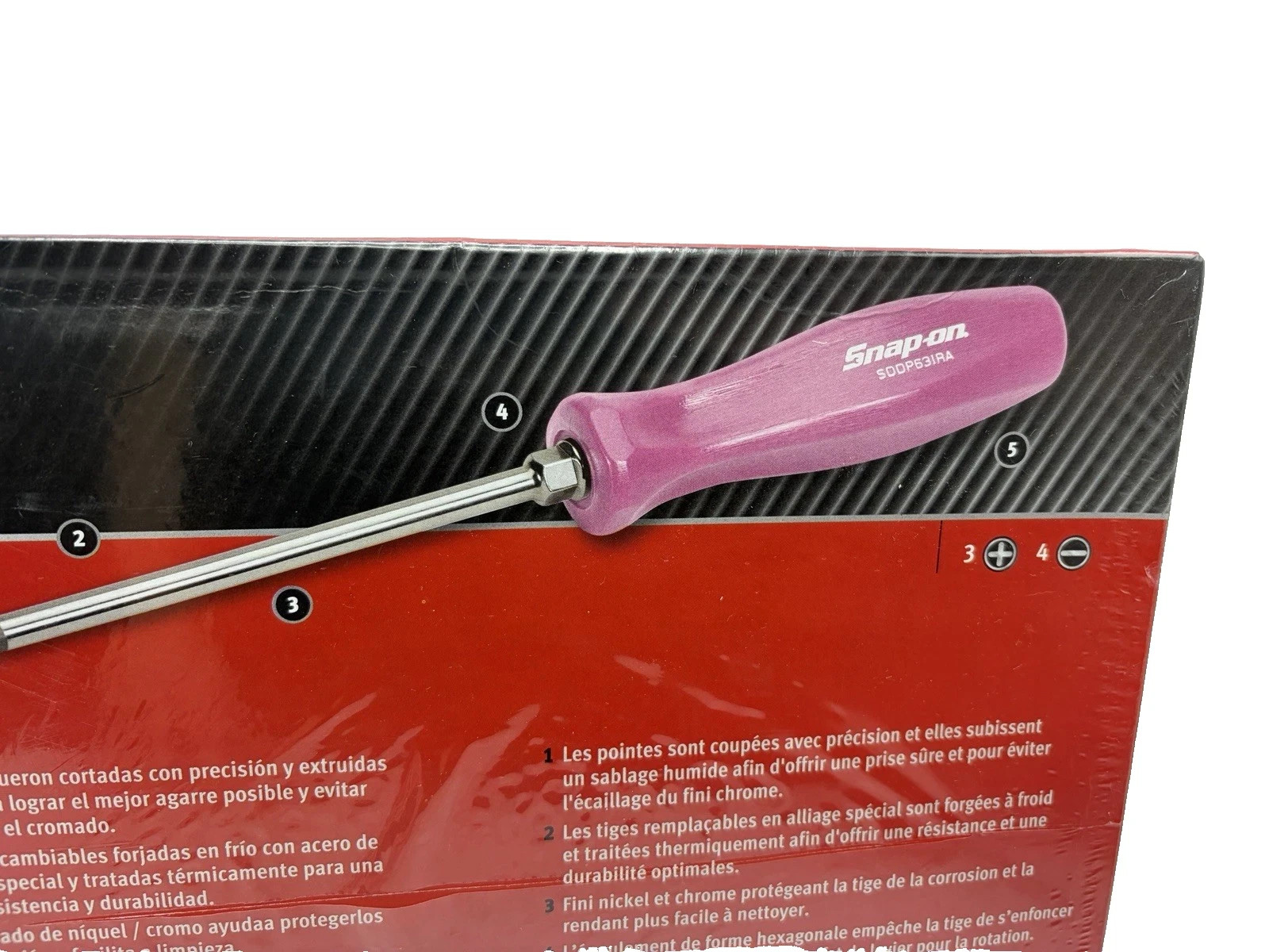 Snap On Tools Pearl PINK 7pc Hard Handle Combination Screwdriver Set SDDX70APP