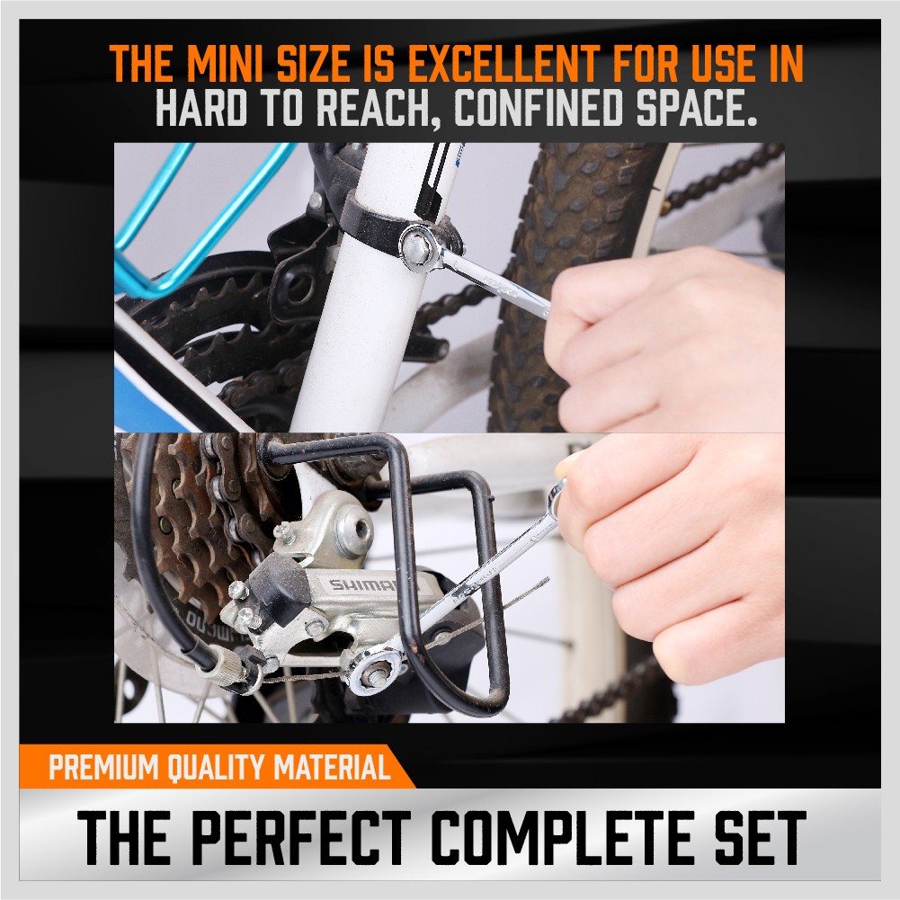 22PCS Combination Wrench Set Ignition Spanner Steel Tools Metric SAE Mini Small