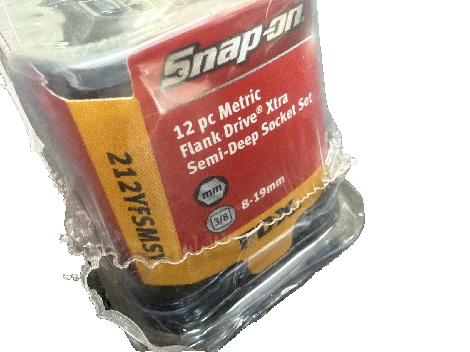 Snap On Tools 12 Piece 3/8″ Drive Semi Deep 8-19mm Socket Set 212YFSMSY New USA