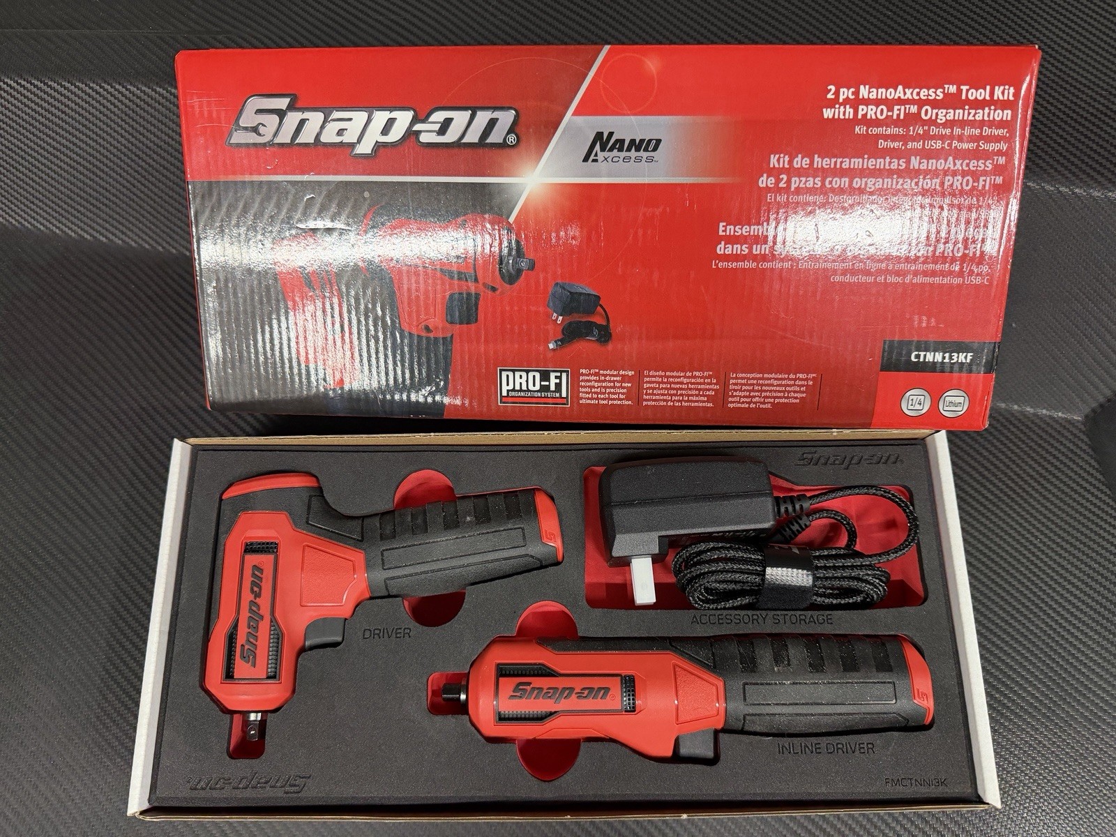 For Snap On Tools CTNN13KF Nano/Axcess Tool Kit Red Foam New 1/4drive 2pc