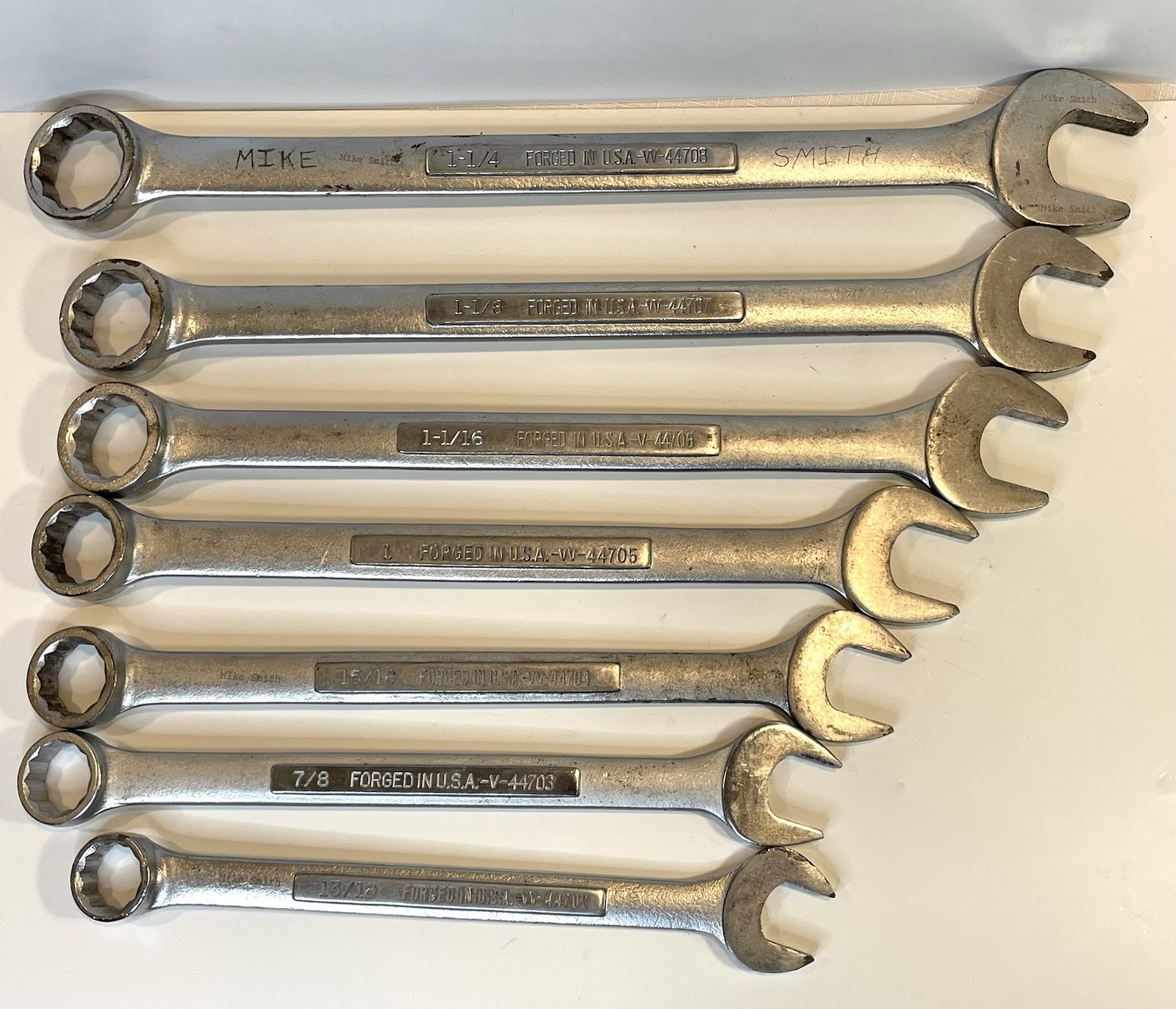 Craftsman Large SAE 7-piece VV 44702 – 44708 Combination Wrench Set USA Made